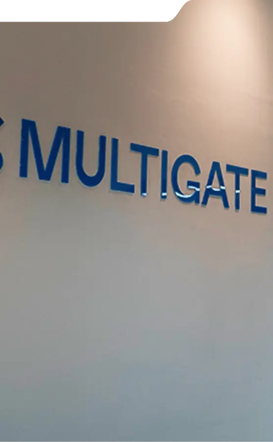 picture of a wall with the multigate logo